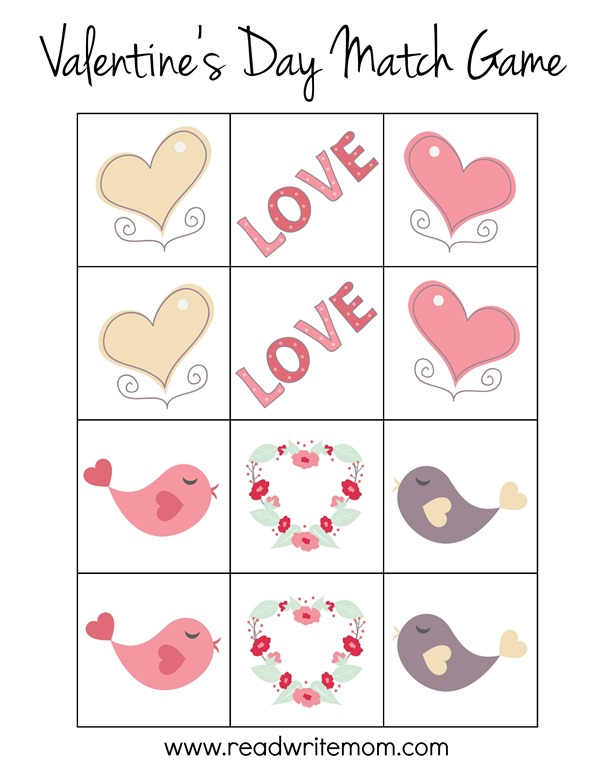 valentine's day matching game