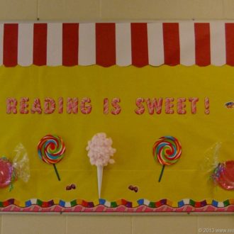 candy themed bulletin board