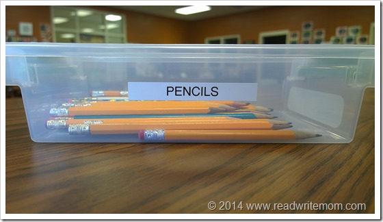organized school supplies