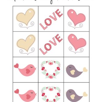 Printable Valentine's Day matching game