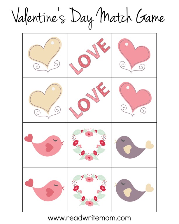Valentine S Day Matching Game Printable