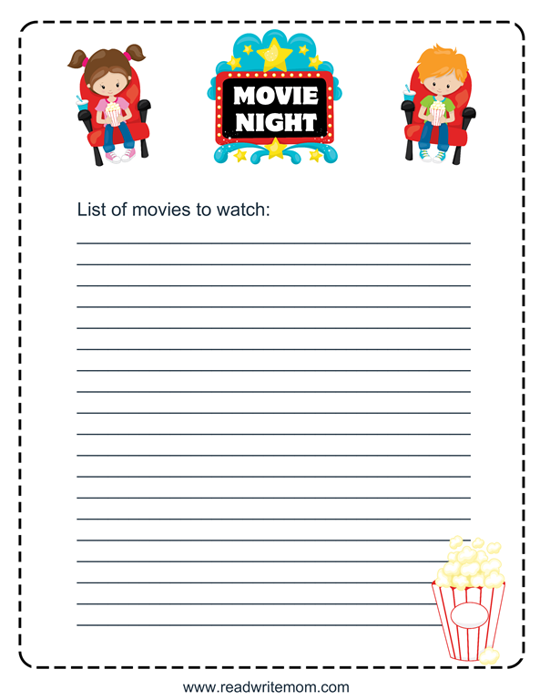 movie night checklist