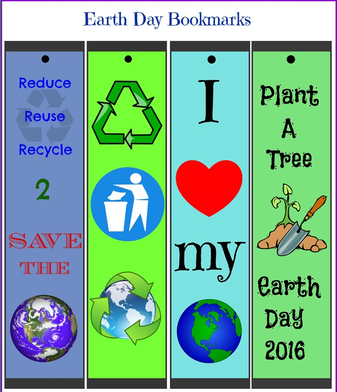 free printable earth day bookmarks