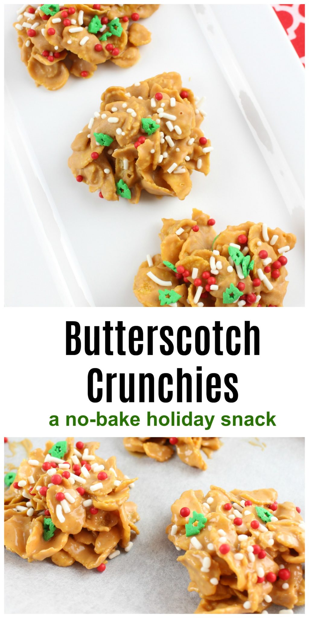 These no-bake butterscotch crunchies are a perfect holiday snack!