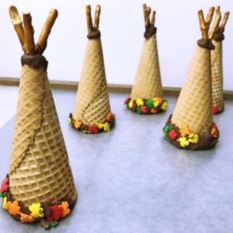 Thanksgiving sugar cone teepees