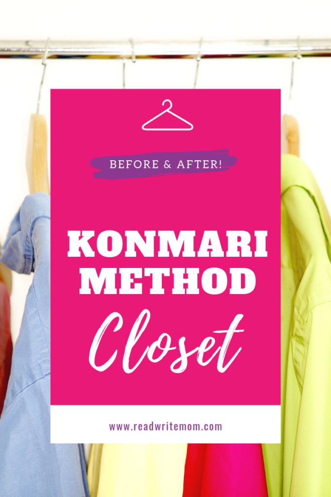 Marie Kondo konmari method closet organization before and after pictures.