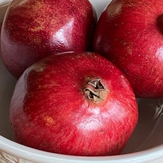 pomegranates in a bowl