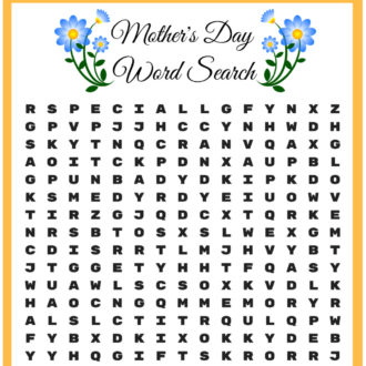 free printable mother's day word search