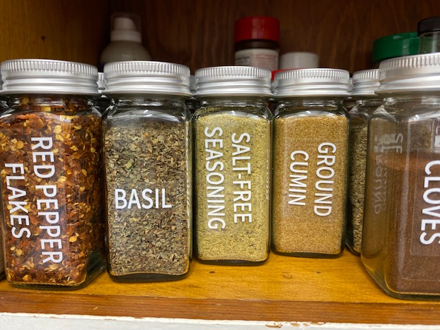 organized spice jars