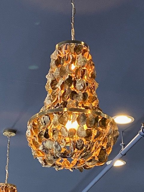 oyster shell chandelier