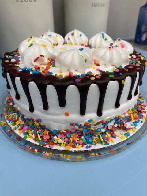 birthday cake with sprinkles