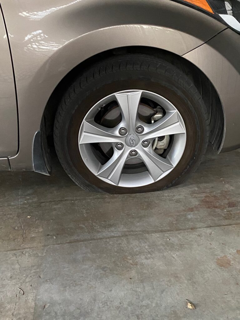 flat tire on a Hyundai