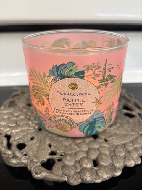 pastel taffy candle