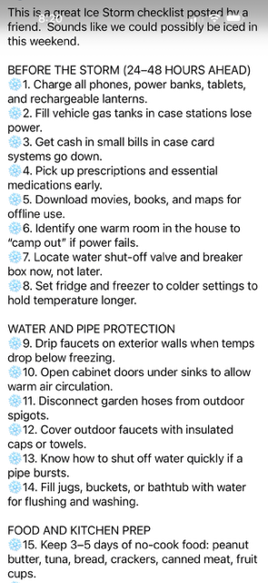 winter storm ready checklist