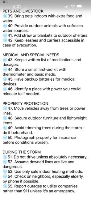 winter storm ready checklist